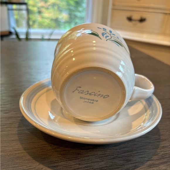 {Yamaka} Fascino Stoneware Coffee Mug Tea Cup set Floral Design Japan Vintage - Picture 4 of 6